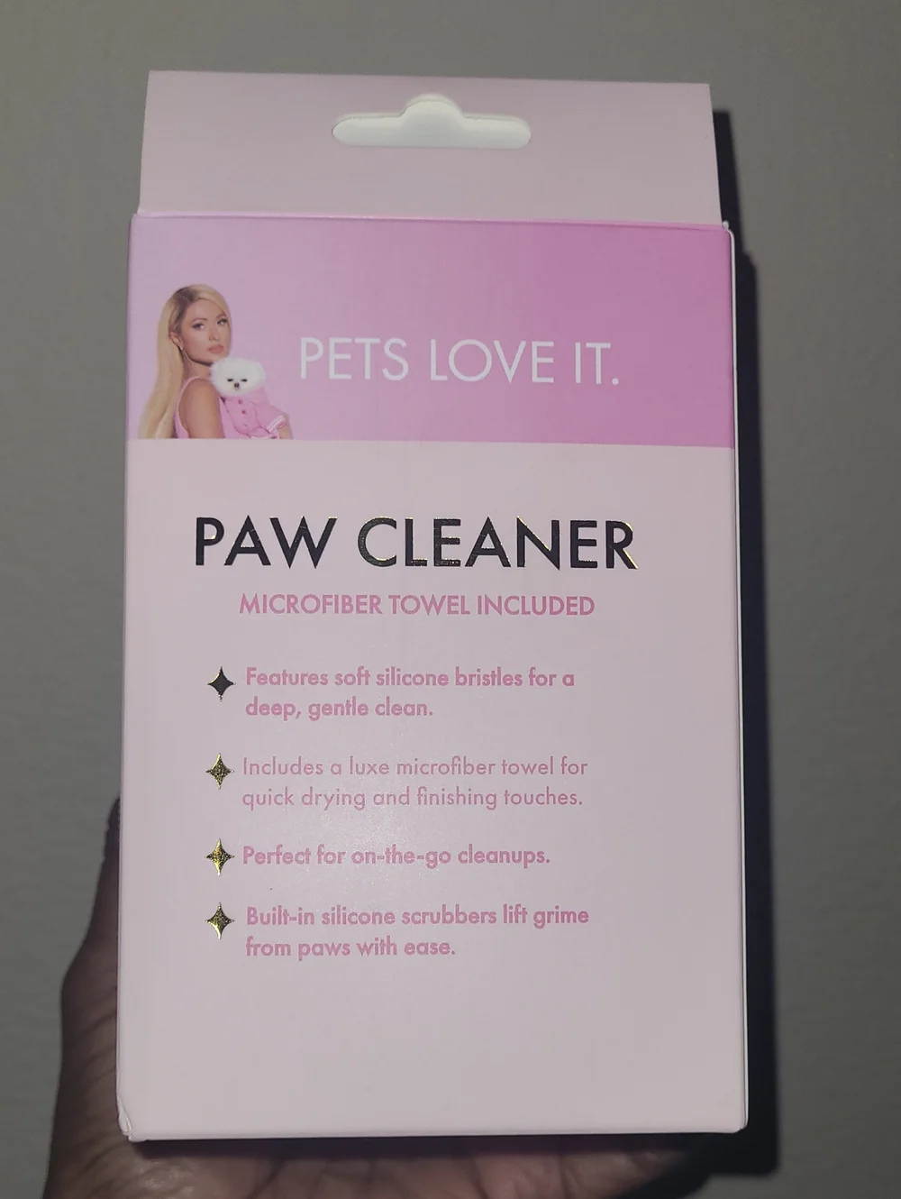 Paris Hilton Pink Paw Cleaner with Microfiber Towel